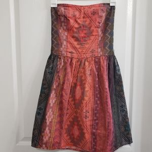 Strapless Aztec midi dress
